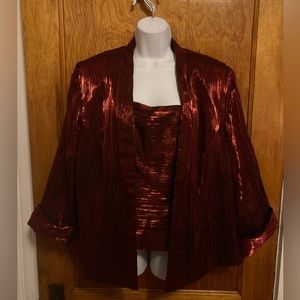 Dress barn women’s collection dress jacket matching fitted camisole full zip 22W